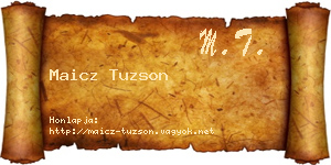 Maicz Tuzson névjegykártya